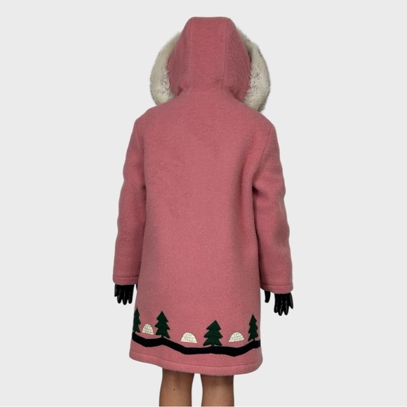 Pink Hooded Inuit Parka with Fur Trim - Picture 5 of 5